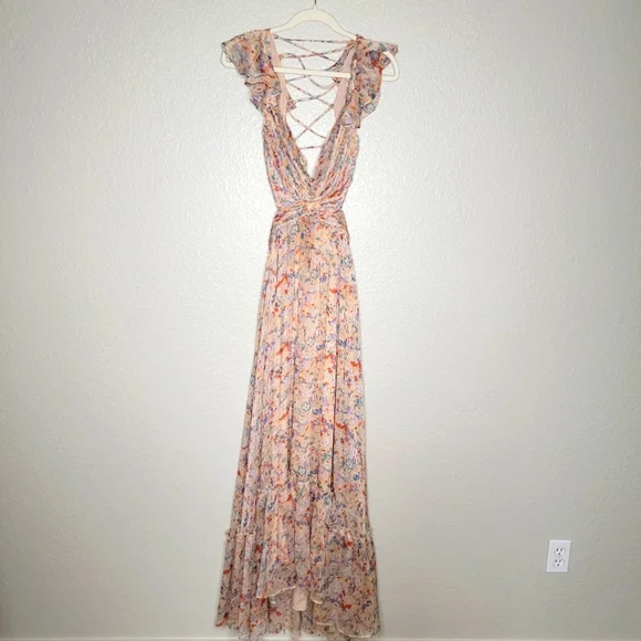 chinese dress ladies Astr The Label Women's Primrose Lace-Up-Back Maxi Dress - Lavender Multi Floral main image 0
